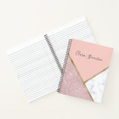 Eleganter geometrischer Rose, vergoldeter Glitzer, Notizblock (Innenseite)