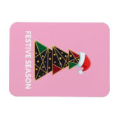 Eleganter geometrischer Weihnachtsbaum | festlich Magnet (Horizontal)