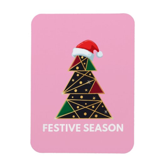 Eleganter geometrischer Weihnachtsbaum | festlich Magnet (Vertikal)
