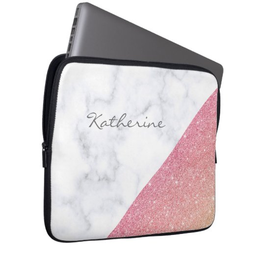 Eleganter geometrischer weißer laptopschutzhülle (Vorne Rechts)