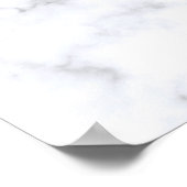 Eleganter geometrischer, weißer Marmor Rose Gold G Poster (Ecke)