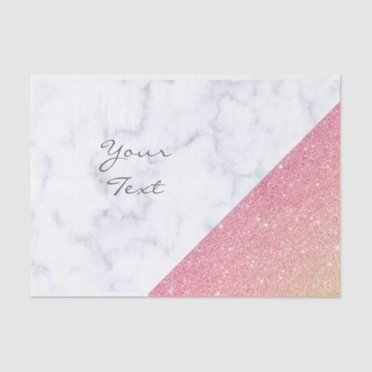 Eleganter geometrischer, weißer Marmor Rose Gold G Seidenpapier (Vorderseite)