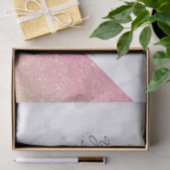 Eleganter geometrischer, weißer Marmor Rose Gold G Seidenpapier (Geschenk)