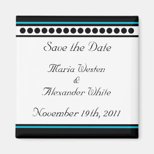 Eleganter gepunkteter Aquamariner Akzent Speichern Magnet