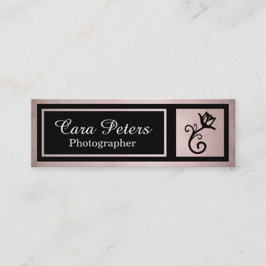 Eleganter gerahmter Blume Minimalistic Fotograf Mini Visitenkarte (Vorderseite)