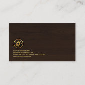 Eleganter Geschäftsführer von Timber Grain Minimal Visitenkarte (Rückseite)