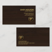 Eleganter Geschäftsführer von Timber Grain Minimal Visitenkarte (Vorne/Hinten)