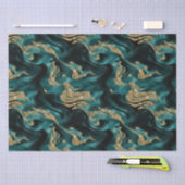 Eleganter geschmolzener Aquamariner und Gold Glitz Seidenpapier (Handwerk)