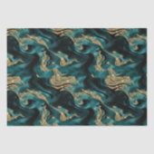 Eleganter geschmolzener Aquamariner und Gold Glitz Seidenpapier (Vorderseite)