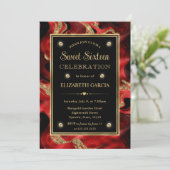 Eleganter geschmolzener Glitzer Sweet 16 Einladung (Stehend Vorderseite)