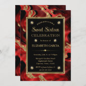 Eleganter geschmolzener Glitzer Sweet 16 Einladung (Vorne/Hinten)