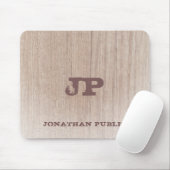 Eleganter gestörter Text-Monogramm-Holzlook Mousepad (Mit Mouse)