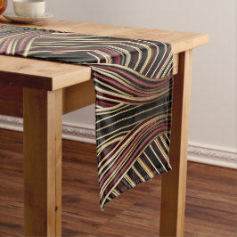 Eleganter gestreifter Hochzeitstisch Kurzer Tischläufer