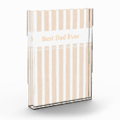 Eleganter gestreifter personalisierter 'Bester Vat Fotoblock (Links)