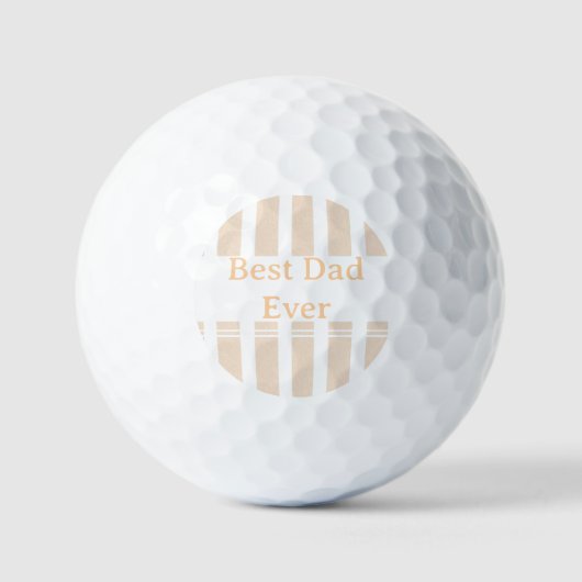 Eleganter gestreifter personalisierter 'Bester Vat Golfball (Vorderseite)