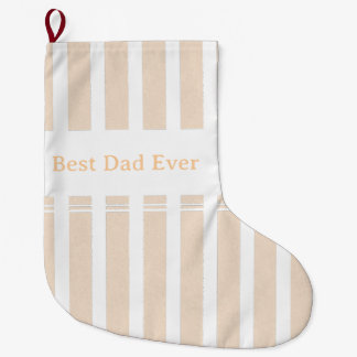 Eleganter gestreifter personalisierter 'Bester Vat Großer Weihnachtsstrumpf
