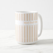 Eleganter gestreifter personalisierter 'Bester Vat Kaffeetasse (VorderseiteRechts)