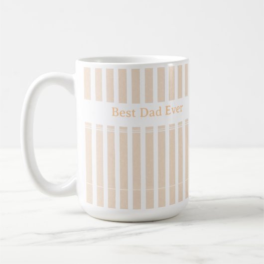 Eleganter gestreifter personalisierter 'Bester Vat Kaffeetasse (Links)