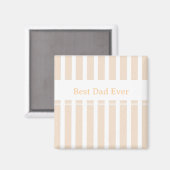 Eleganter gestreifter personalisierter 'Bester Vat Magnet (Vorderseite/Rückseite)