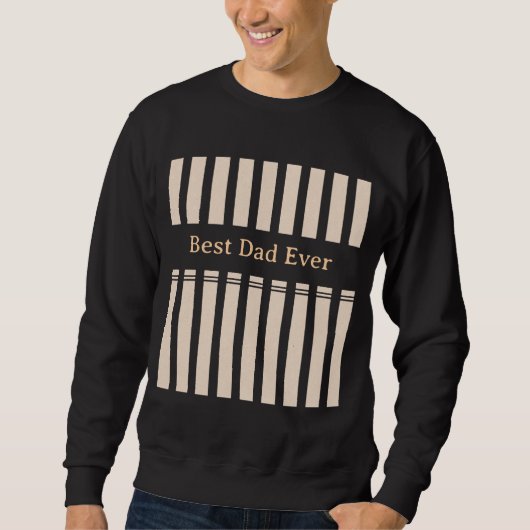 Eleganter gestreifter personalisierter 'Bester Vat Sweatshirt (Vorderseite)
