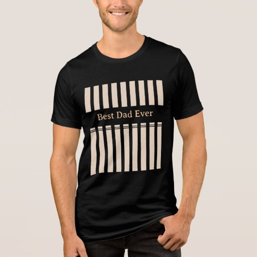 Eleganter gestreifter personalisierter 'Bester Vat Tri-Blend Shirt (Vorderseite)