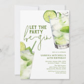 Eleganter Gin-Alkohol-Erwachsenengeburtstag Einladung (Vorderseite)