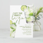 Eleganter Gin-Alkohol-Erwachsenengeburtstag Einladung (Stehend Vorderseite)