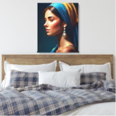 Eleganter Girl Portrait Classic Style | Leinwanddruck (Insitu (Schlafzimmer))