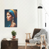 Eleganter Girl Portrait Classic Style | Leinwanddruck