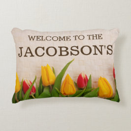 Eleganter Girly Chic-Blumenfamilienname Zierkissen