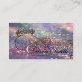 Eleganter Girly Crown Colorful Glitzer QR Code Visitenkarte (Rückseite)