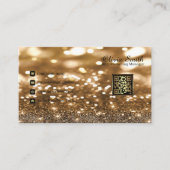Eleganter Girly Gold Beaded Vorhang Glitzer QR Cod Visitenkarte (Vorderseite)