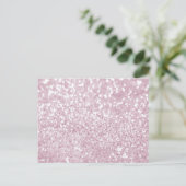 Eleganter Girly Pink White Imitats Glitzer Postkarte (Stehend Vorderseite)