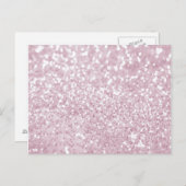 Eleganter Girly Pink White Imitats Glitzer Postkarte (Vorne/Hinten)