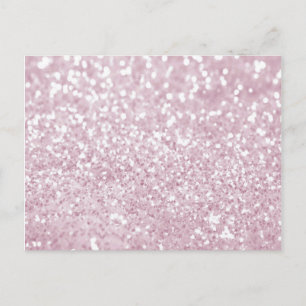 Eleganter Girly Pink White Imitats Glitzer Postkarte