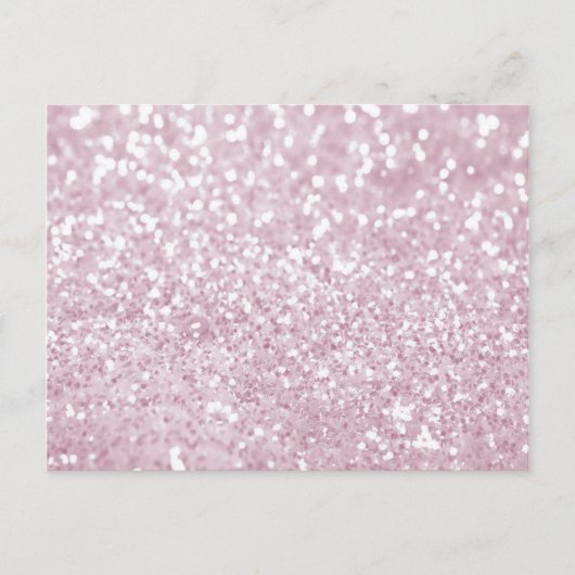 Eleganter Girly Pink White Imitats Glitzer Postkarte (Vorderseite)