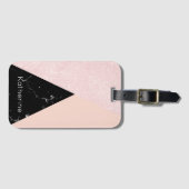 Eleganter girly RosengoldGlitter u. hinterer Gepäckanhänger (Vorderseite (Horizontal))