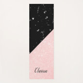 Eleganter girly RosengoldGlitter u. schwarzer Yogamatte (Vorderseite)