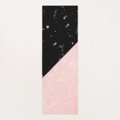 Eleganter girly RosengoldGlitter u. schwarzer Yogamatte (Rückseite)