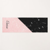 Eleganter girly RosengoldGlitter u. schwarzer Yogamatte (Vorderseite (Horizontal))