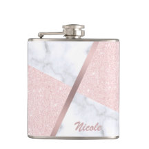 Eleganter girly RosengoldGlitter u. weißer Marmor