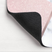 Eleganter girly RosengoldGlitter u. weißer Marmor Mousepad (Ecke)