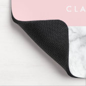 Eleganter girly RosengoldGlitter u. weißer Marmor Mousepad (Ecke)