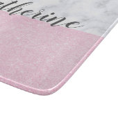 Eleganter girly RosengoldGlitter-Weißmarmor Schneidebrett (Ecke)