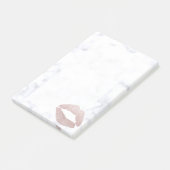 eleganter girly RosengoldGlitterlippenweißmarmor Post-it Klebezettel (angewinkelt)