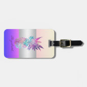 Eleganter Girly Stripe, Ananas Gepäckanhänger (Vorderseite horizontal)