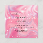 Eleganter Glam Iridescent Nail Application Guide Quadratische Visitenkarte (Rückseite)