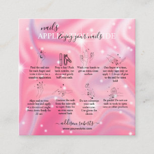 Eleganter Glam Iridescent Nail Application Guide Quadratische Visitenkarte