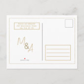 Eleganter Glam White Gold Kalender Save the Date Ankündigungspostkarte (Rückseite)