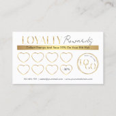 Eleganter Glam White & Gold Logo Makeup Salon Treuekarte (Rückseite)